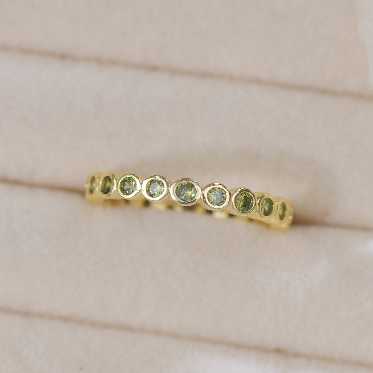 Bicolor Zirconia Ring - Olive & Amethyst - Image 8