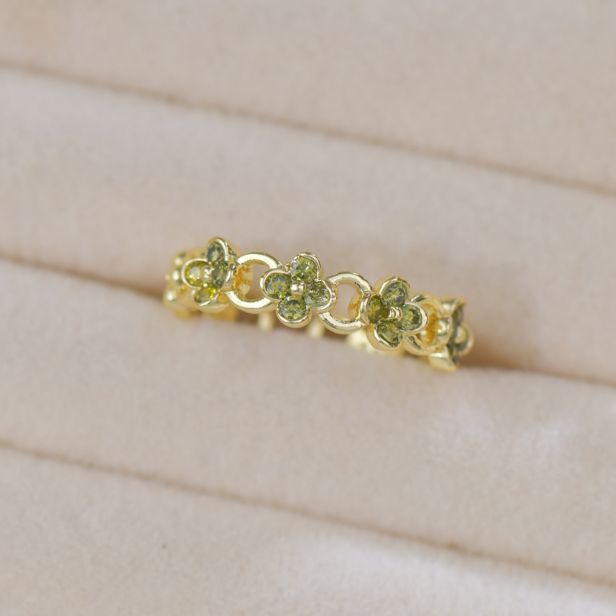 Bicolor Zirconia Ring - Olive & Amethyst - Image 7