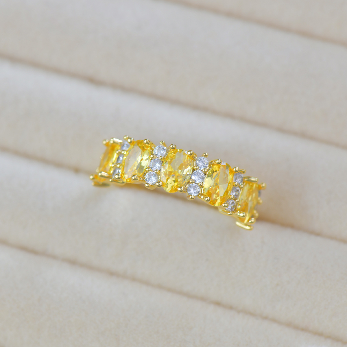Golden Zirconia Full Pavé Ring - Everyday Opulence* - Image 5