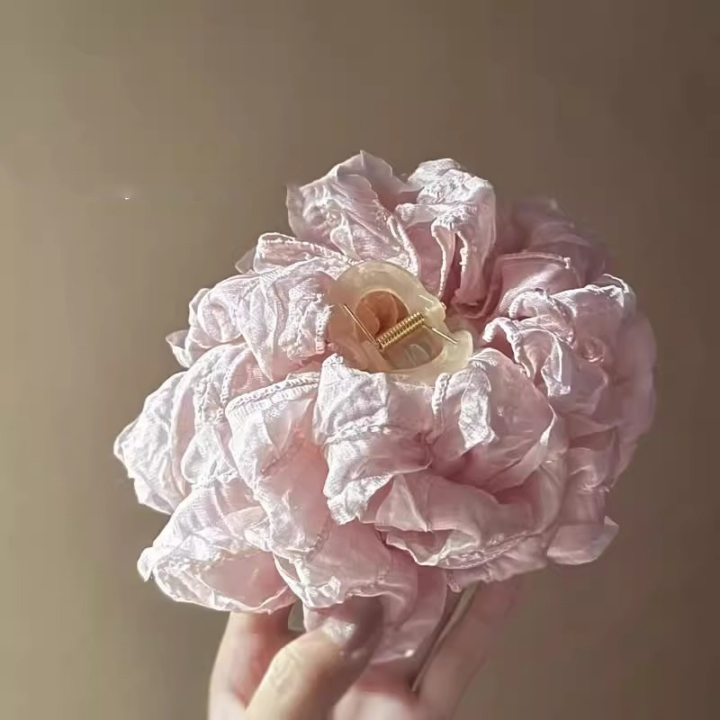 Baby Pink Bow Claw Clip - Voluminous Hair Enhancer - Image 2