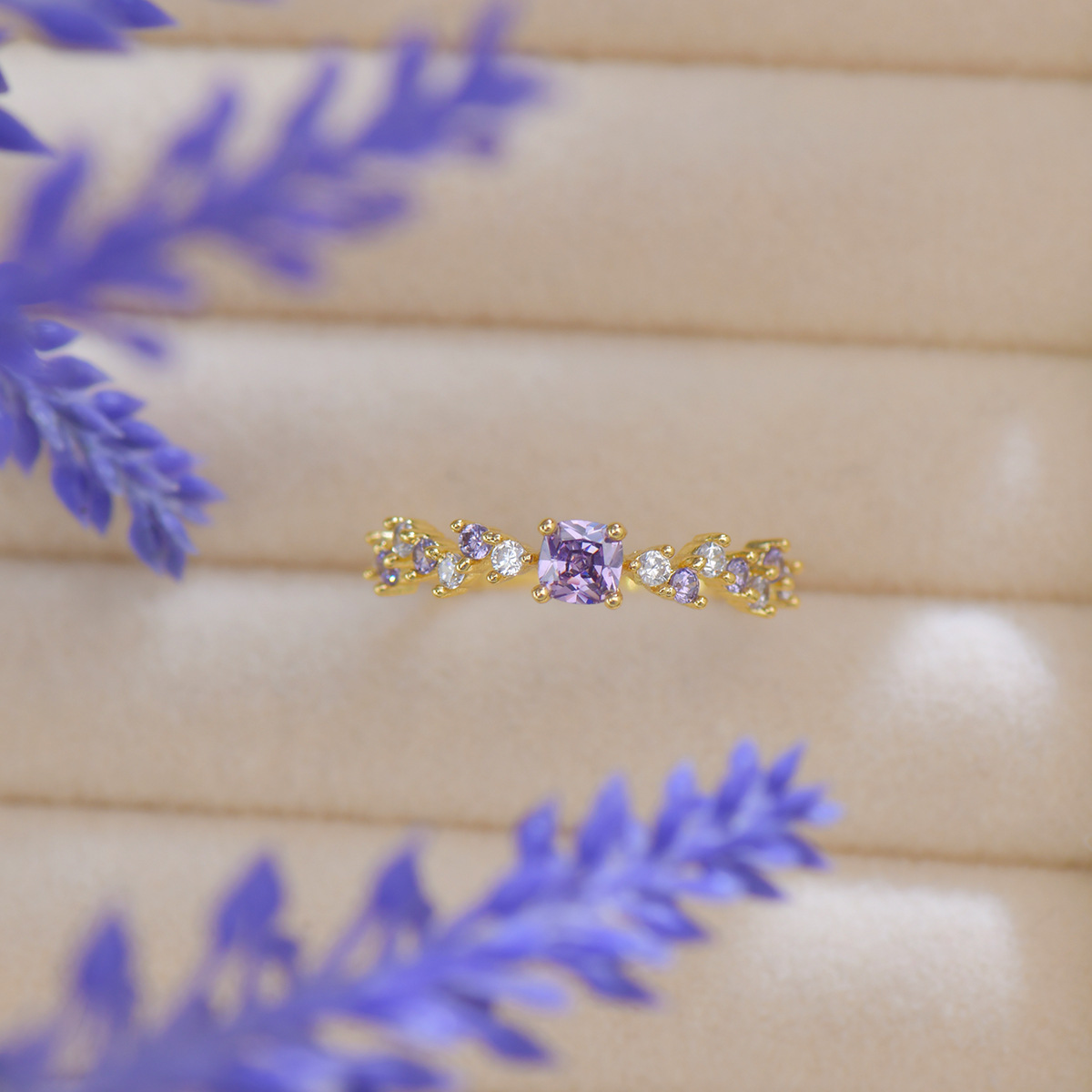 Gilded Purple Zirconia Butterfly Ring - Everyday Whimsy - Image 6