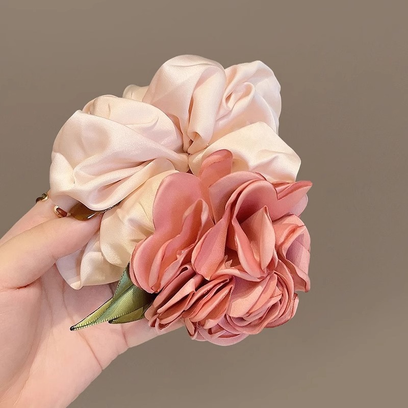 Korean Camellia Elastic Hair Tie - Forest-Inspired Ponytail Holder - Image 2