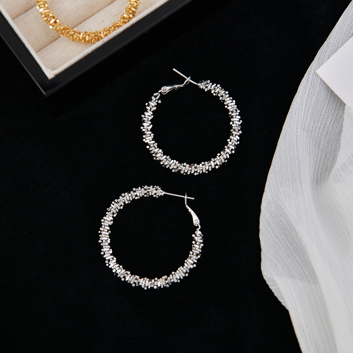 Silver Hoops - Korean Office Chic - Image 5