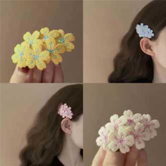 Embroidered Sakura Hair Clip - Gentle Side Accent