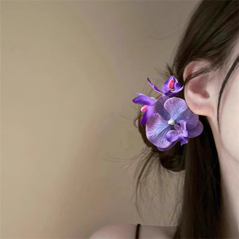 Elegant Purple Phalaenopsis Hair Clip - Seaside Photo Prop - Image 3